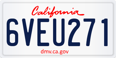 CA license plate 6VEU271