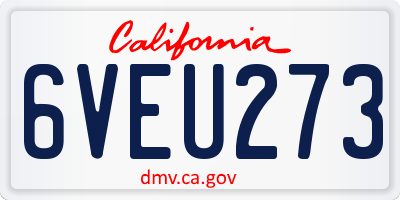 CA license plate 6VEU273