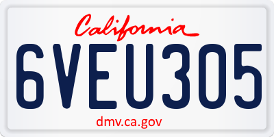 CA license plate 6VEU305