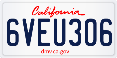 CA license plate 6VEU306
