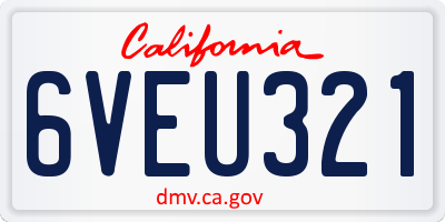 CA license plate 6VEU321