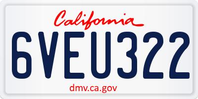 CA license plate 6VEU322