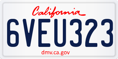 CA license plate 6VEU323