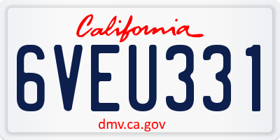 CA license plate 6VEU331