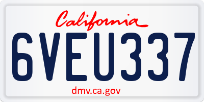 CA license plate 6VEU337