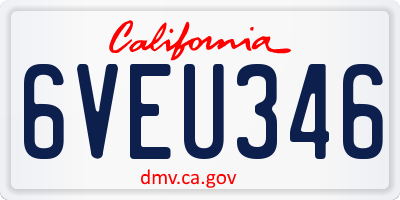 CA license plate 6VEU346