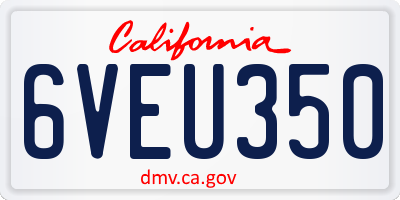 CA license plate 6VEU350