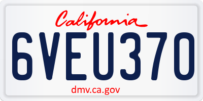 CA license plate 6VEU370