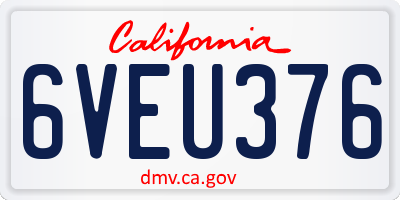 CA license plate 6VEU376
