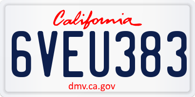 CA license plate 6VEU383