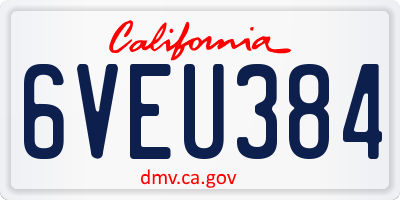 CA license plate 6VEU384