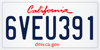 CA license plate 6VEU391
