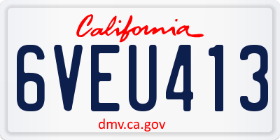 CA license plate 6VEU413