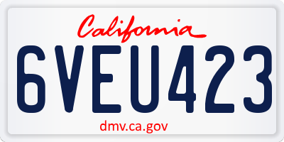 CA license plate 6VEU423