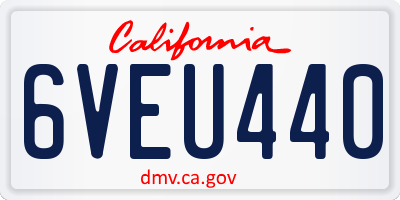 CA license plate 6VEU440