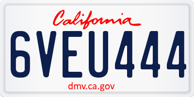 CA license plate 6VEU444