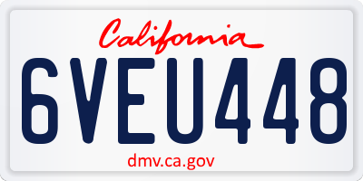 CA license plate 6VEU448