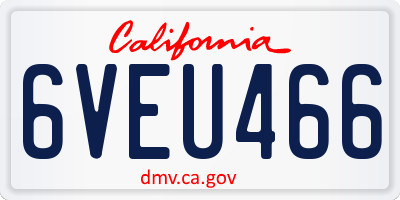 CA license plate 6VEU466