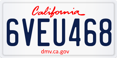 CA license plate 6VEU468