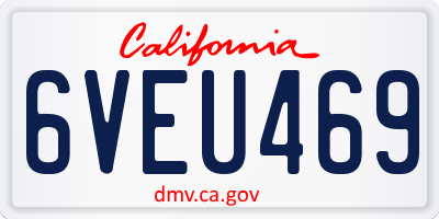 CA license plate 6VEU469