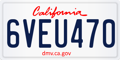 CA license plate 6VEU470