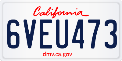 CA license plate 6VEU473