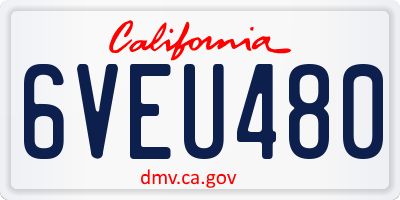 CA license plate 6VEU480