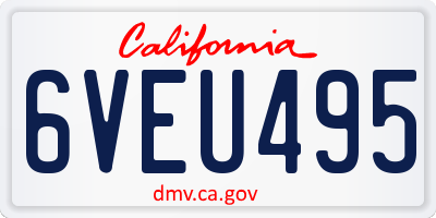 CA license plate 6VEU495
