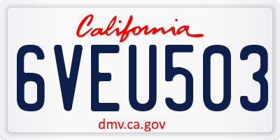 CA license plate 6VEU503