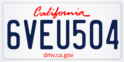 CA license plate 6VEU504