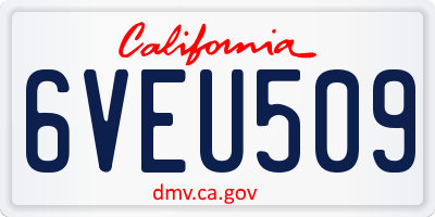 CA license plate 6VEU509