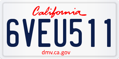CA license plate 6VEU511