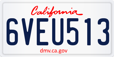 CA license plate 6VEU513