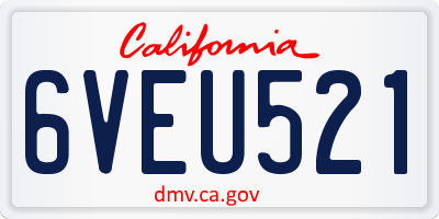 CA license plate 6VEU521
