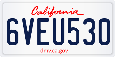 CA license plate 6VEU530