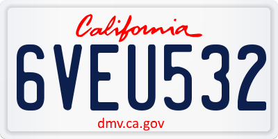CA license plate 6VEU532