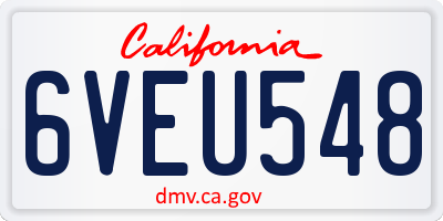 CA license plate 6VEU548