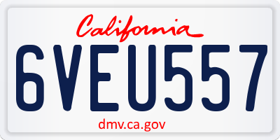 CA license plate 6VEU557