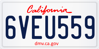 CA license plate 6VEU559