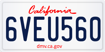 CA license plate 6VEU560