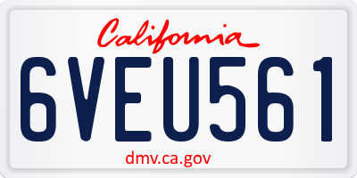 CA license plate 6VEU561