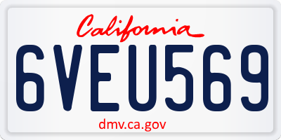 CA license plate 6VEU569