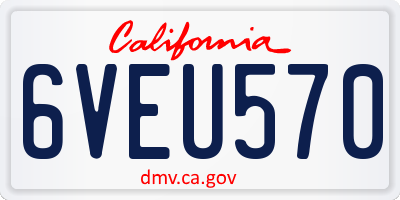 CA license plate 6VEU570
