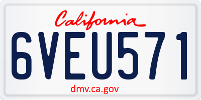 CA license plate 6VEU571
