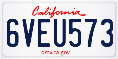 CA license plate 6VEU573