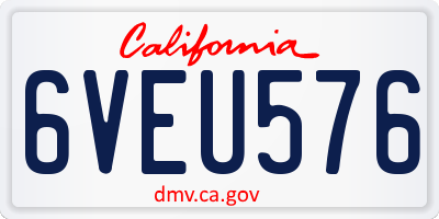 CA license plate 6VEU576