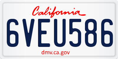 CA license plate 6VEU586