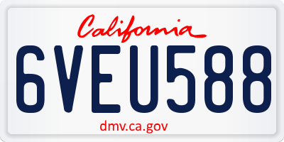 CA license plate 6VEU588