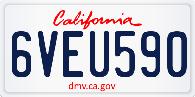 CA license plate 6VEU590