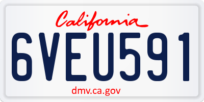 CA license plate 6VEU591